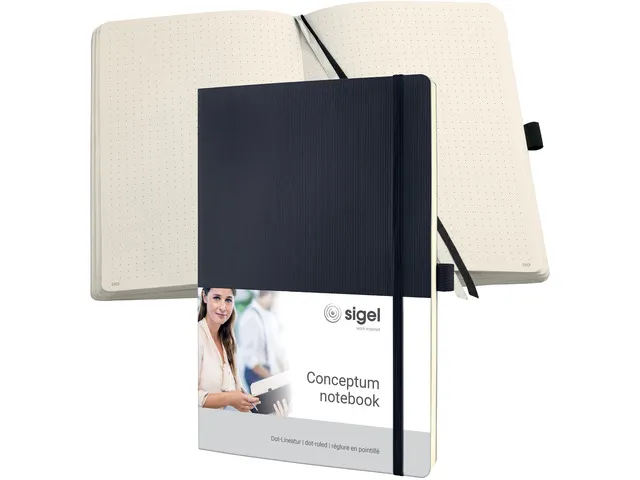 notitieboek Sigel Conceptum A4 softcover paginanummers zwart dotted