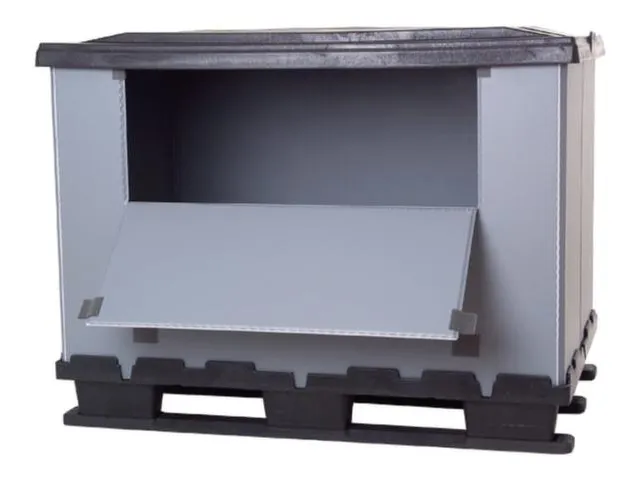 Pallet-Vouwkrat Hxlxb 800X1200X930Mm Kunststof Met Laadklep 3Sleden