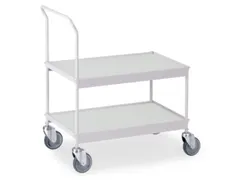 Universele Wagen 150kg Lxb 660x335mm 2 Etages Met Beugel Zilvergrijs