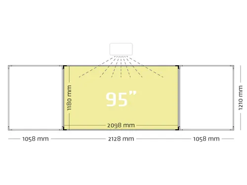 Projectiebord vijfvlaks 120x214cm 16:9 mat wit Extraflat