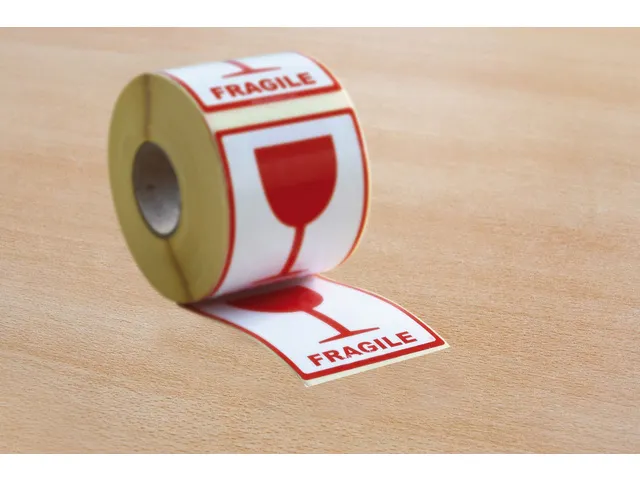 Etiket Raadhuis 74x105mm 500 stuks glas/breekbaar