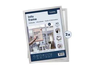 Infokader Europel zelfklevend A3 zilver - 6