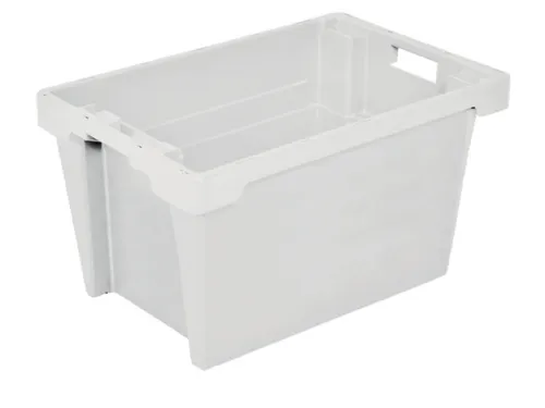 Euronorm Draaistapelbak 350x600x400mm Wit 60l Wand/bodem Gesloten