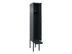 locker met bank,HxBxD 2120x300x815mm,1vak,vak B 300mm,draaigrendel