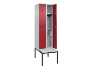 locker met bank,HxBxD 2120x600x815mm,2vak,vak B 300mm,draaigrendel - 3