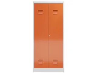 Lockerkast 1800x800x500mm 2 vakken, klinksluiting, RAL3000 - 2