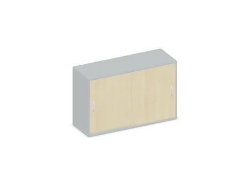 Schuifdeurkast 770x1200x430mm Romp Lichtgrijs Decor Front Esdoorn