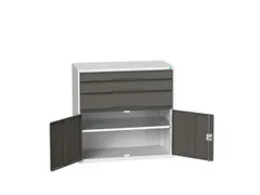 ladekast 1000x1050x550mm 3laden volledig uittrekbaar RAL7035 RAL7016