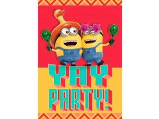 Wenskaart Hallmark uitnodiging Minions 6 stuks - 2