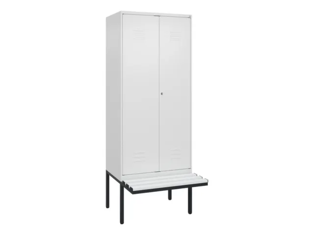 PBM-locker met bank,HxBxD 2120x800x815mm,2vak,vak B 400mm,cil.-slot
