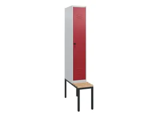 locker met bank,HxBxD 1950x300x815mm,1vak,vak B 300mm,draaigrendel - 1