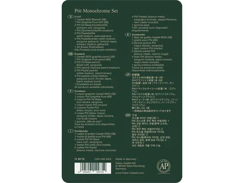 Pitt Monochrome set Faber-Castell 12-delig medium