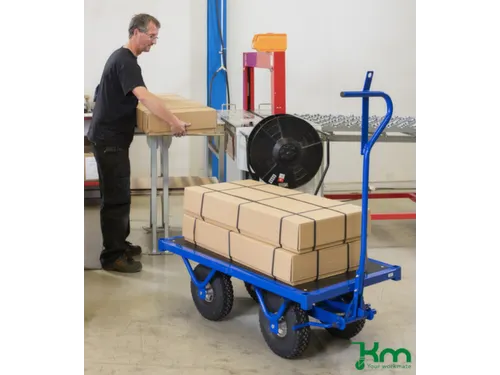 handtrekwagen,draagverm. 1300kg,laadvl. LxB 1200x690mm,Multiplexplaat