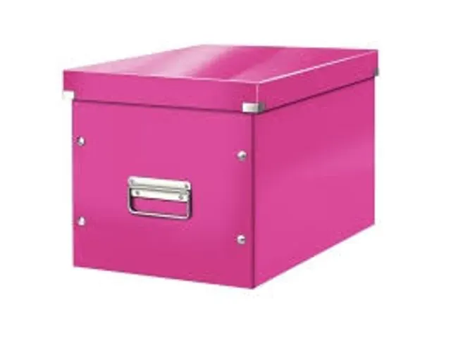 Click & Store WOW Kubus Grote Opbergdoos Roze 80% gerecycled karton