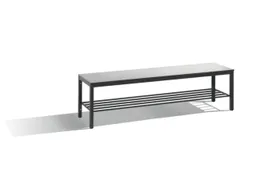 omkleedbank,HxLxD 438x1500x353mm,HPL zilvergrijs,frame staal RAL7021