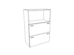 Hangmappenkast Hxbxd 1310x860x450mm 3 Oh wit 2 Hangmappenframes