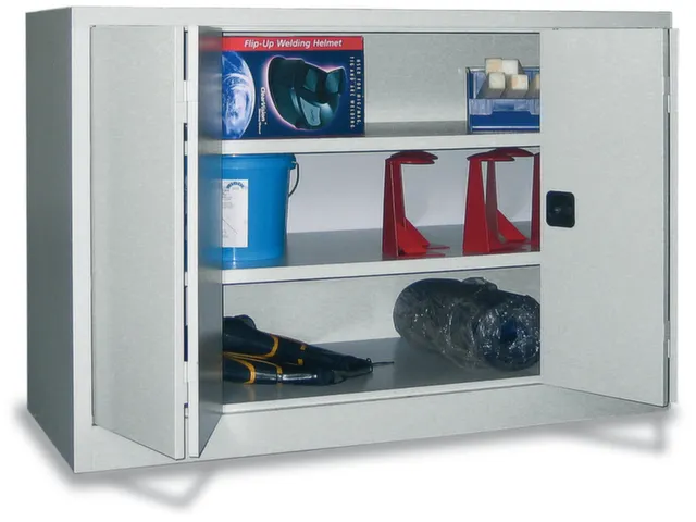 Vouwdeurkast 1000x1200x400mm 2legborden Verzinkt Ral7035