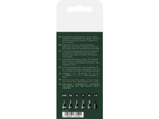 Tekenstift Pitt Artist Pen 199 zwart 6 stuks XXS XS S F M en 1.5 - 2
