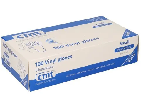 Handschoen CMT S vinyl poedervrij wit 100 stuks