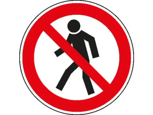 verbodsbord,verboden v. voetgangers,sticker,folie,standaard,Ø 100mm