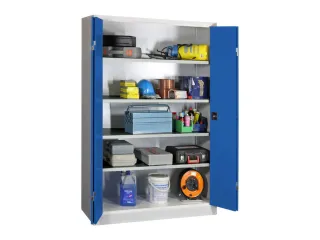 Ruime Vouwdeurkast 1950x1200x600mm 4legborden Ral7035 Front Ral5010 - 1