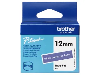 Brother BTAG-F35 labelprinter tape Wit op paars - 1
