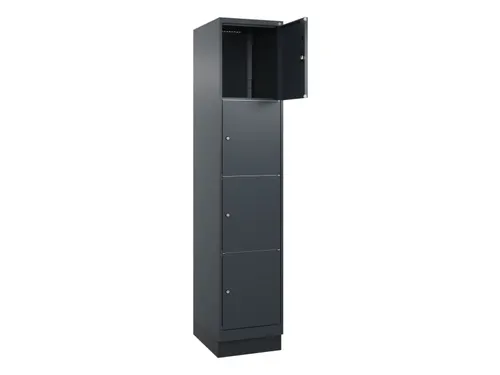 lockerkast,HxBxD 1950x400x500mm,1x4vakken,vak B 400mm,cil.-slot,sokkel