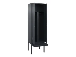 PBM-locker met bank,HxBxD 2120x600x815mm,2vak,vak B 300mm,draaigrendel - 2