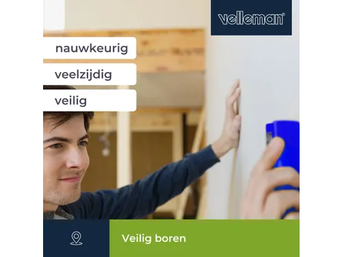 Digitale leidingzoeker detecteert tot 51 mm, metaal/hout/kabels