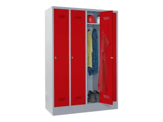 lockerkast,HxBxD 1850x1200x500mm,4vak,RAL7035,front RAL3000 - 3
