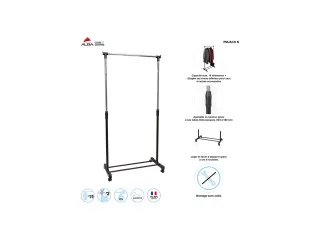 JACK verrijdbaar kledingrek 82 x 42 x 103 cm zwart / chroom - 3
