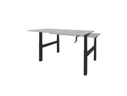 Dextro Slinger Duo zit/sta Bureau 160cm frame Zwart blad Lichtgrijs