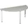 vergadertafel HxBxD 72x160x80cm halfrond Lichtgrijs 3voeten Alu