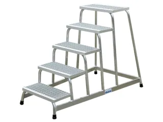 Montagetrap Aluminium H 1 0M 5Treden Incl. Platform Treden Rooster - 1