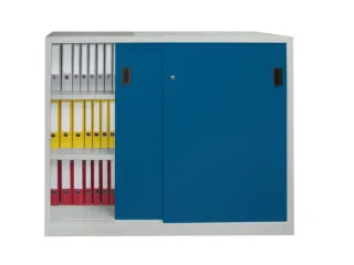 schuifdeurkast,HxBxD 1200x1500x500mm,RAL7035,front RAL5010 - 2