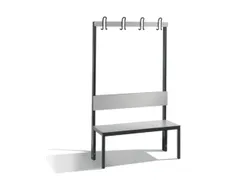 omkleedbank,HxLxD 1710x1000x407mm,HPL zilvergrijs,frame staal RAL7021