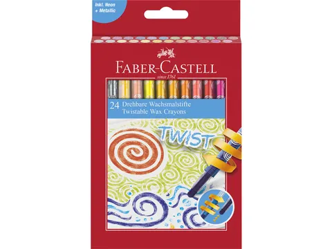 Waskrijt Faber-Castell draaibaar 24 stuks