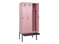 locker met bank,voor scheiding van kleding,HxBxD 2120x900x815mm,3vak
