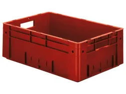 Euronorm Stapelkrat 210x600x400mm 38l Wanden/Bodem Gesloten Rood