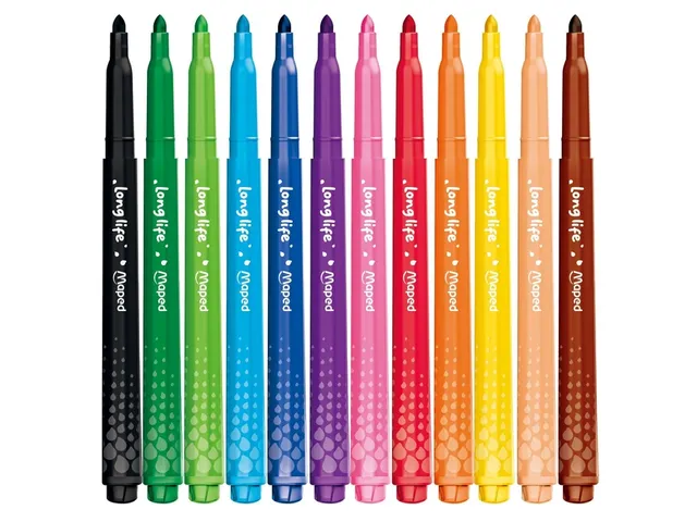 Viltstift Maped Color'Peps Long Life 2.0 set à 12 stuks assorti