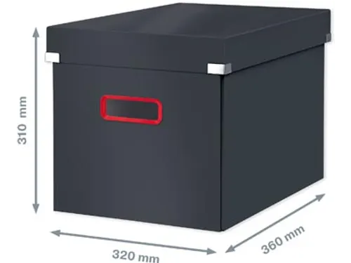 Cosy Click & Store kubus grote opbergdoos grijs 80% gerecycled karton