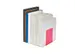 Boekensteun MAUL 10x10x13cm acryl set 2 neon rood transparant
