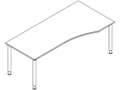 Bureau Informatique À Hauteur Réglable Piètement Blanc Finition Noi