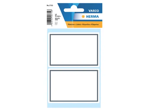 Schrift Etiket Herma 5715 53x80mm Wit met Grijs Kader 12 stuks