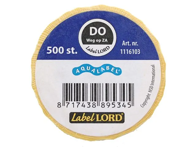Voedseletiketten 54x22x54mm Aqualabel DO weg op ZA