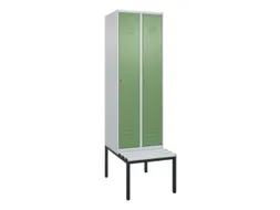 locker met bank,HxBxD 2120x600x815mm,2vak,vak B 300mm,cil.-slot