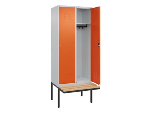 locker met bank,HxBxD 2120x800x815mm,2vak,vak B 400mm,cil.-slot