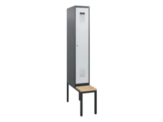 locker met bank,HxBxD 1950x300x815mm,1vak,vak B 300mm,cilinderslot - 2