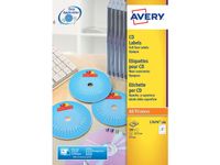 CD etiket Avery 117mm fullsize wit 100 vel 2 etiketten per vel