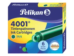 Inktpatroon Pelikan 4001 donkergroen 6 stuks